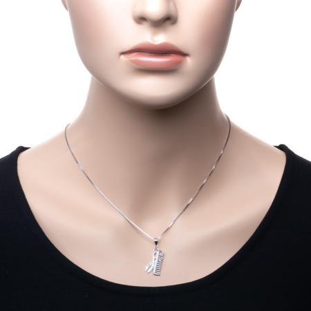 Stříbrný přívěsek - nůžky, hřeben, čiré kulaté zirkony | Argento.cz