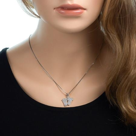 Stříbrný přívěsek - nožičky, čiré kulaté zirkony | Argento.cz