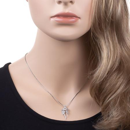 Stříbrný přívěsek - anděl, čiré kulaté zirkony | Argento.cz