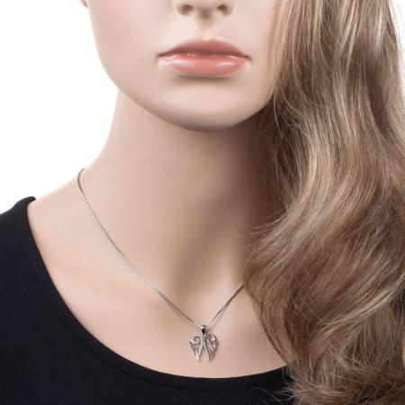 Stříbrný přívěsek - andělské křídlo, čiré kulaté zirkony | Argento.cz