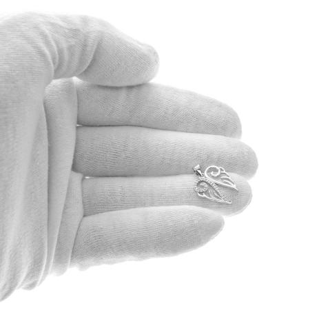 Stříbrný přívěsek - andělské křídlo, čiré kulaté zirkony | Argento.cz