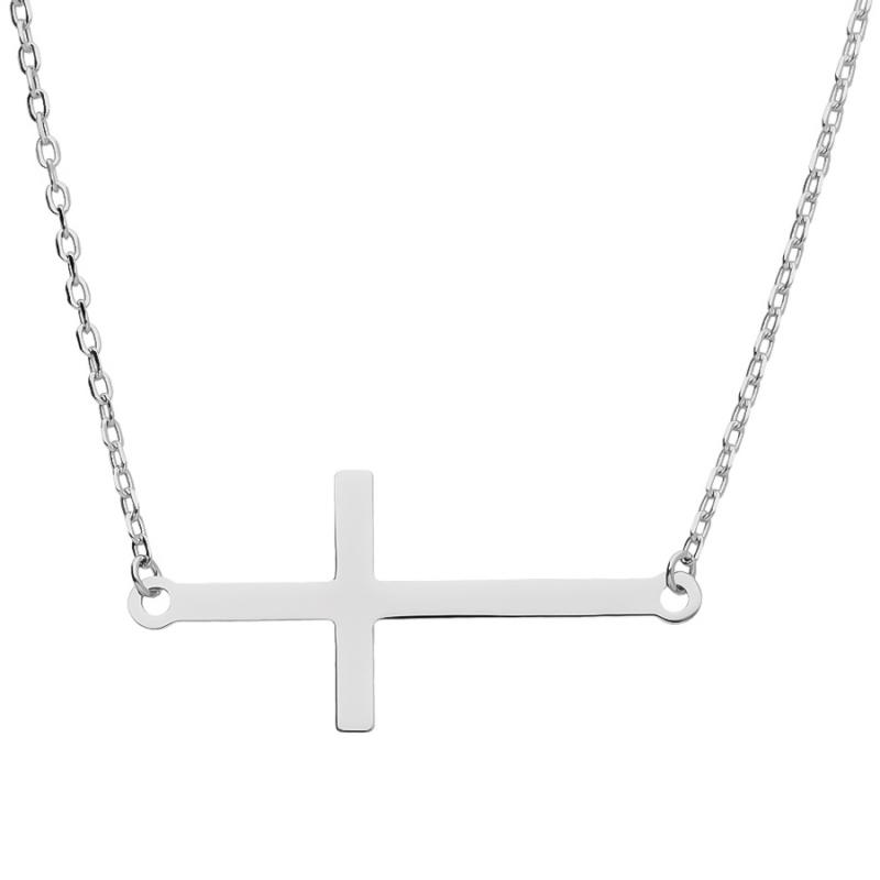 Stříbrný náhrdelník - křížek, délka 43 až 46 cm | Argento.cz