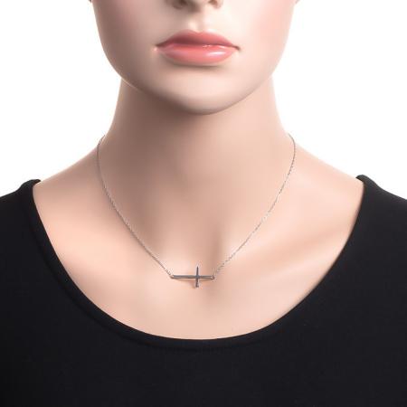 Stříbrný náhrdelník - křížek, délka 43 až 46 cm | Argento.cz