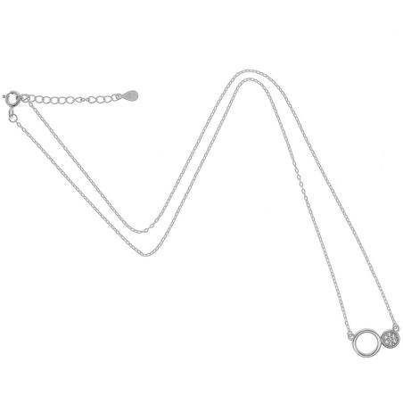 Stříbrný náhrdelník - čiré kulaté zirkony, délka 43 až 46 cm | Argento.cz