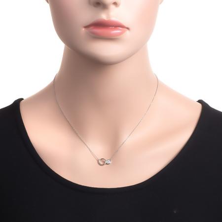 Stříbrný náhrdelník - čiré kulaté zirkony, délka 43 až 46 cm | Argento.cz