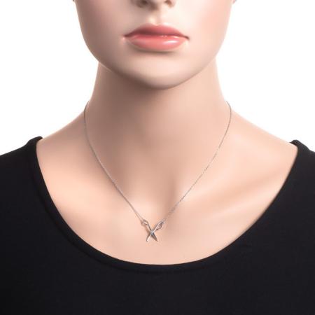 Stříbrný náhrdelník - nůžky, délka 43 až 46 cm | Argento.cz