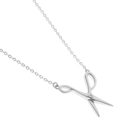 Stříbrný náhrdelník - nůžky, délka 43 až 46 cm | Argento.cz