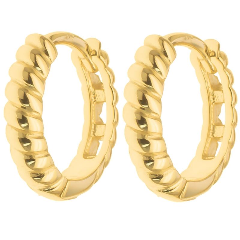 Pozlacené stříbrné náušnice kroužky - 13 mm průměr | Argento.cz