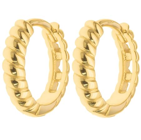 Pozlacené stříbrné náušnice kroužky - 13 mm průměr | Argento.cz