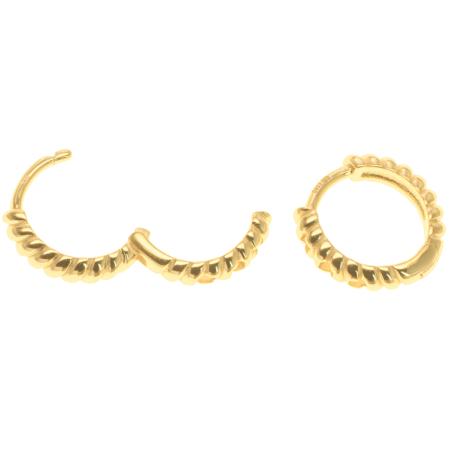 Pozlacené stříbrné náušnice kroužky - 13 mm průměr | Argento.cz