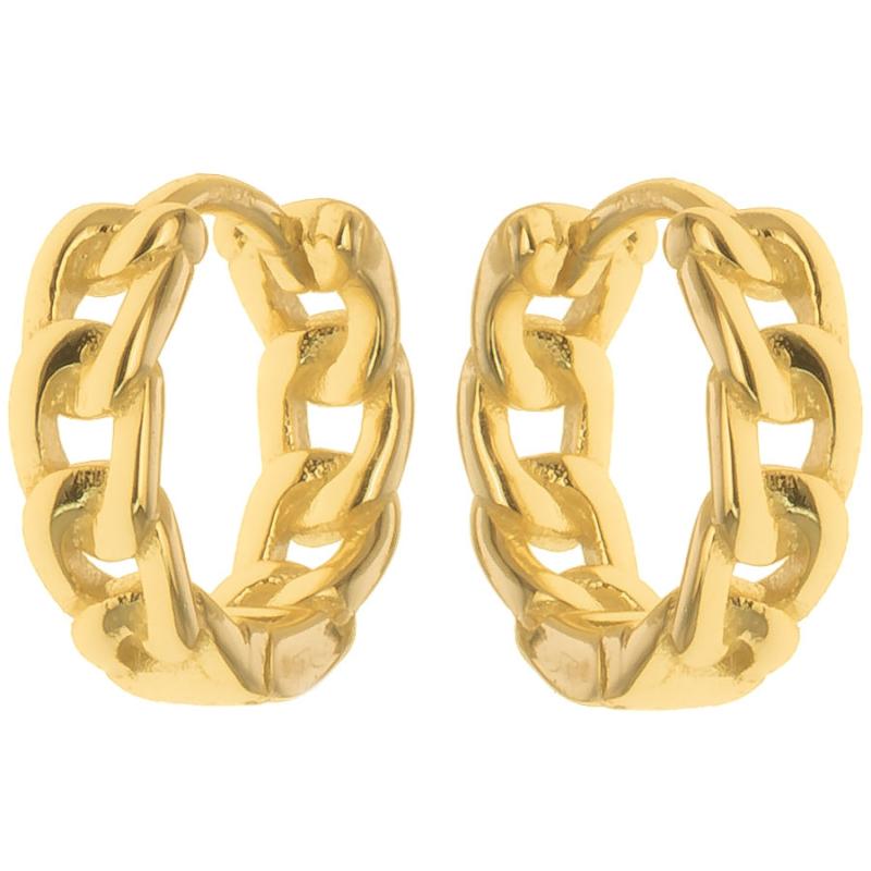 Pozlacené stříbrné náušnice kroužky - 13 mm průměr | Argento.cz