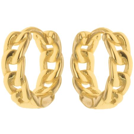 Pozlacené stříbrné náušnice kroužky - 13 mm průměr | Argento.cz