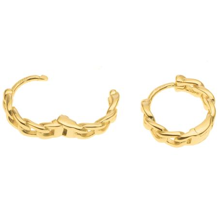 Pozlacené stříbrné náušnice kroužky - 13 mm průměr | Argento.cz