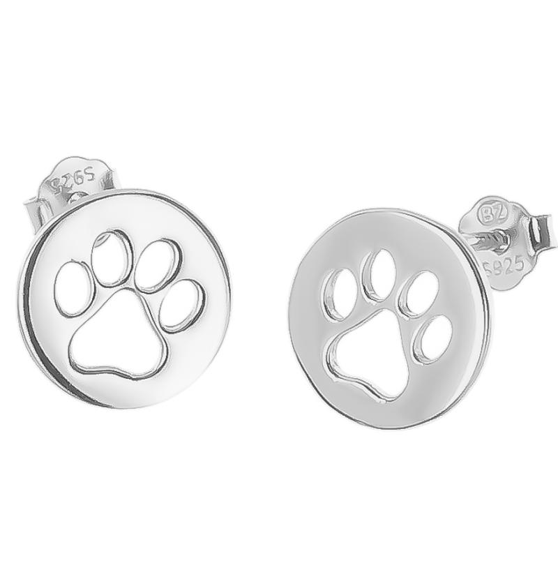 Stříbrné náušnice - labka | Argento.cz