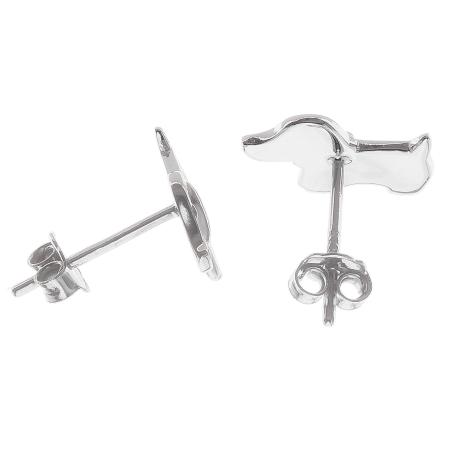 Stříbrné náušnice - pes, barevná glazura | Argento.cz