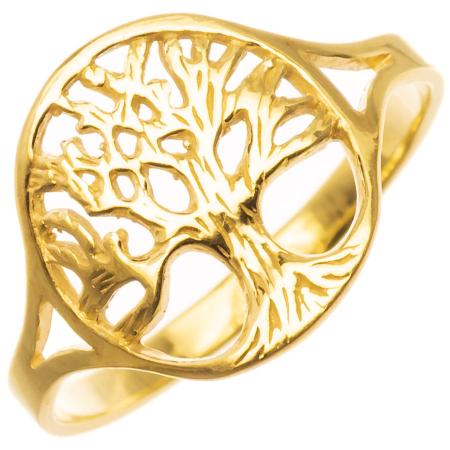 Pozlacený stříbrný prsten - strom života | Argento.cz