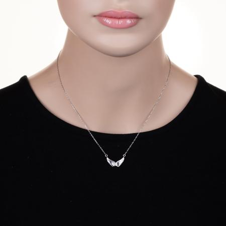 Stříbrný náhrdelník - andělské křídlo, délka 43 až 46 cm | Argento.cz