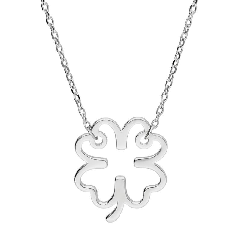 Stříbrný náhrdelník - čtyřlístek, délka 43 až 46 cm | Argento.cz