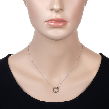 Stříbrný náhrdelník - čtyřlístek, délka 43 až 46 cm | Argento.cz