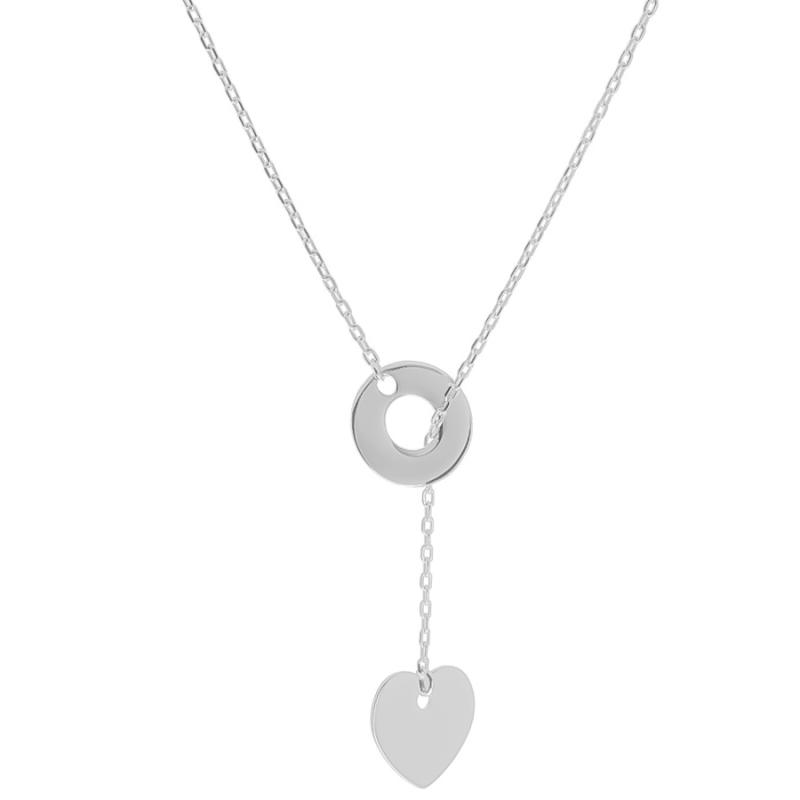 Stříbrný náhrdelník - srdíčko, délka 43 až 46 cm | Argento.cz
