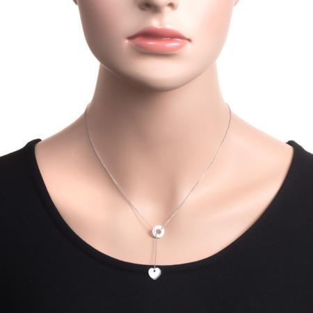 Stříbrný náhrdelník - srdíčko, délka 43 až 46 cm | Argento.cz