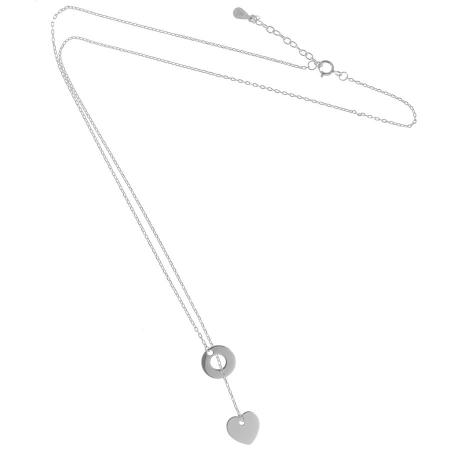 Stříbrný náhrdelník - srdíčko, délka 43 až 46 cm | Argento.cz