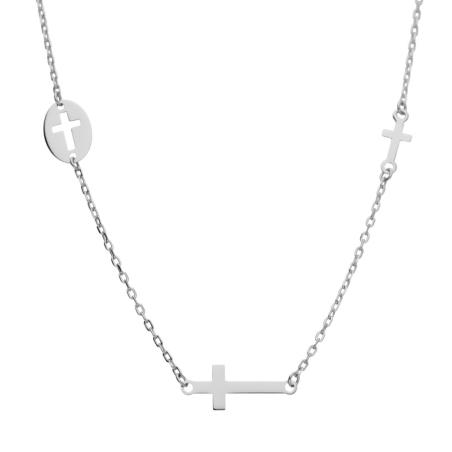 Stříbrný náhrdelník - křížek, délka 43 až 46 cm | Argento.cz