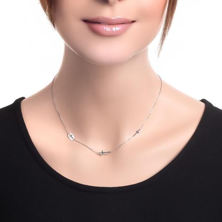 Stříbrný náhrdelník - křížek, délka 43 až 46 cm | Argento.cz