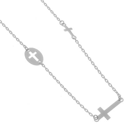 Stříbrný náhrdelník - křížek, délka 43 až 46 cm | Argento.cz