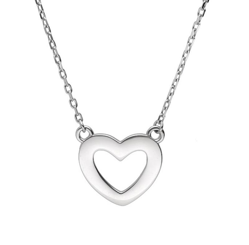 Stříbrný náhrdelník - srdíčko, délka 42 až 45 cm | Argento.cz