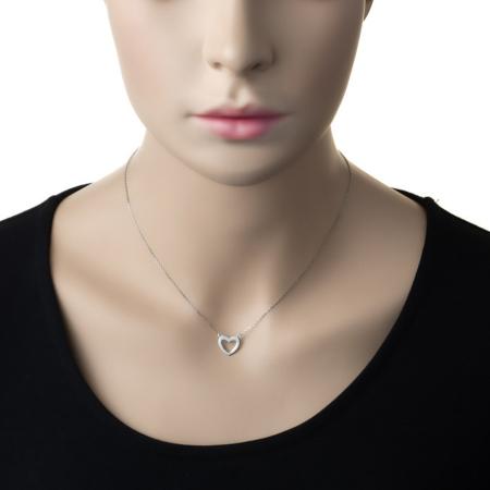 Stříbrný náhrdelník - srdíčko, délka 42 až 45 cm | Argento.cz