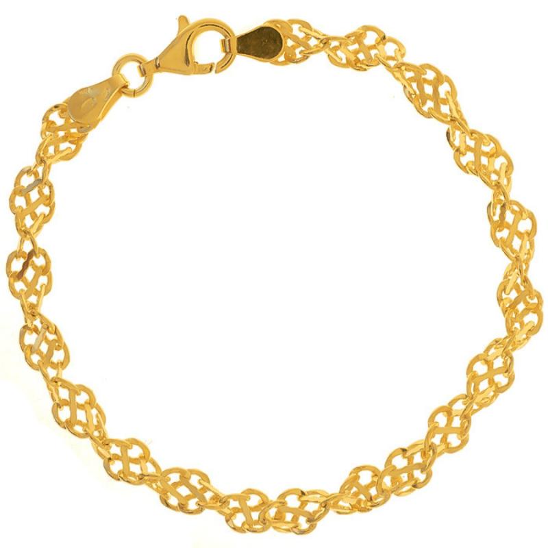 Pozlacený stříbrný náramek - tloušťka 5 mm | Argento.cz