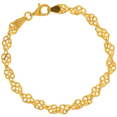 Pozlacený stříbrný náramek - tloušťka 5 mm | Argento.cz