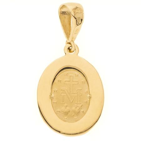 Zlatý přívěsek Zázračná medailka - čiré kulaté zirkony | Argento.cz