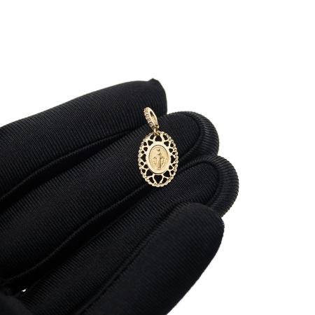 Zlatý přívěsek Zázračná medailka - čiré kulaté zirkony | Argento.cz