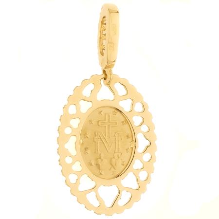 Zlatý přívěsek Zázračná medailka - čiré kulaté zirkony | Argento.cz