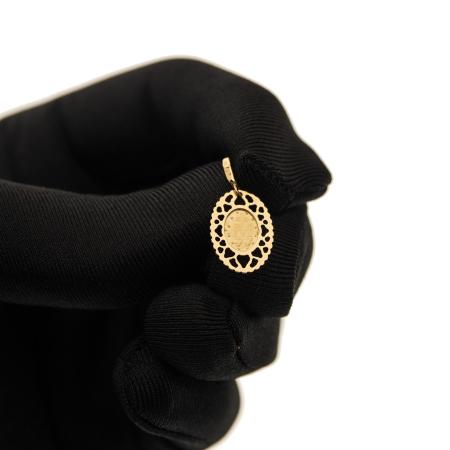 Zlatý přívěsek Zázračná medailka - čiré kulaté zirkony | Argento.cz