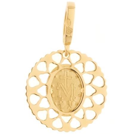 Zlatý přívěsek Zázračná medailka - čiré kulaté zirkony | Argento.cz