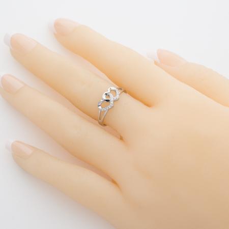 Stříbrný prsten - srdíčko, čiré kulaté zirkony | Argento.cz