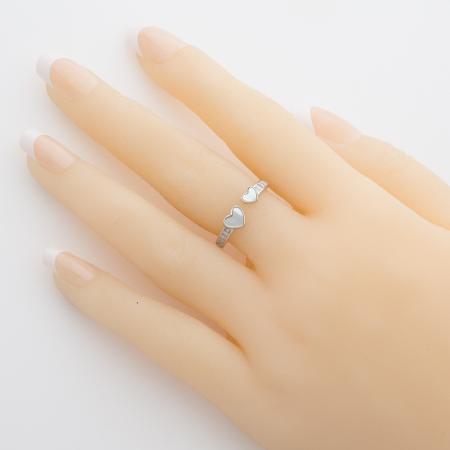 Stříbrný prsten - srdíčko, perleť, čiré zirkony | Argento.cz