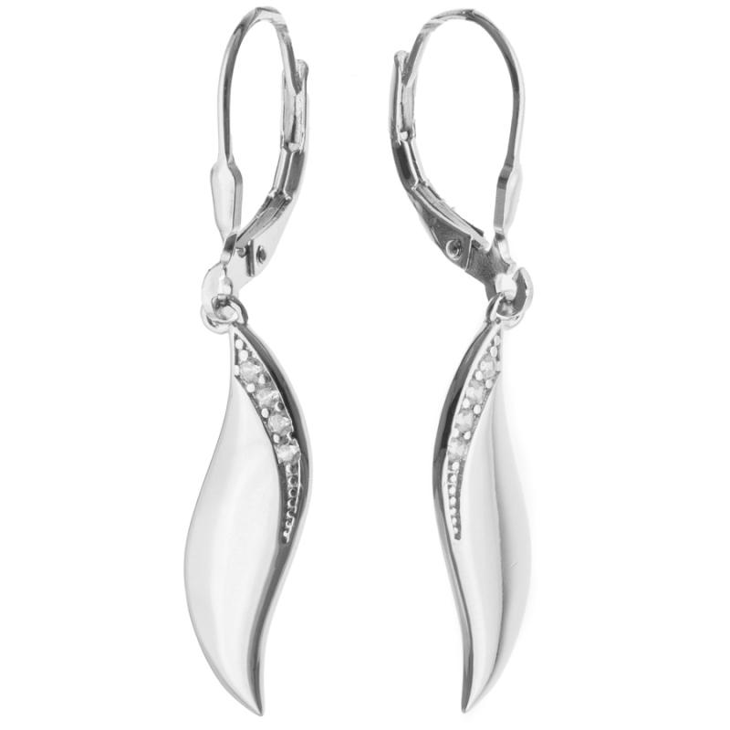 Stříbrné náušnice - čiré kulaté zirkony | Argento.cz