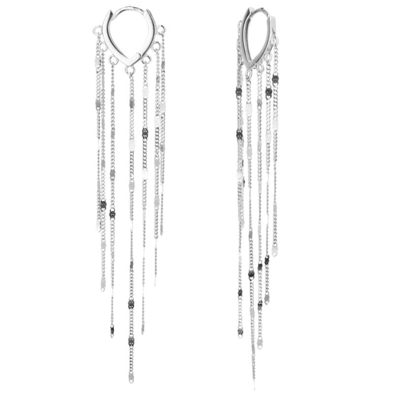 Stříbrné náušnice s řetízkem | Argento.cz