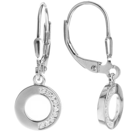 Stříbrné náušnice - čiré kulaté zirkony | Argento.cz