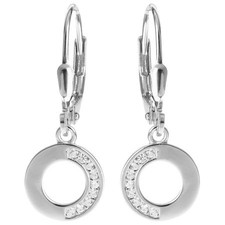 Stříbrné náušnice - čiré kulaté zirkony | Argento.cz