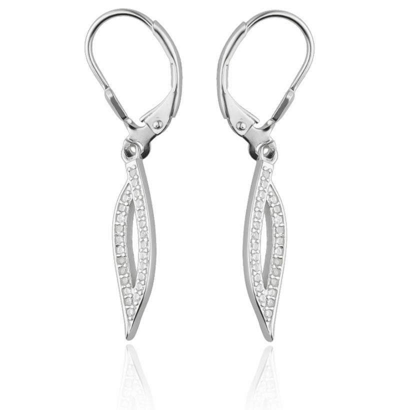 Stříbrné náušnice - čiré kulaté zirkony | Argento.cz