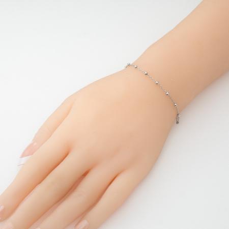 Stříbrný náramek růženec - 1 desítek, křížek, Zázračná medailka, délka 17 až 20 cm | Argento.cz