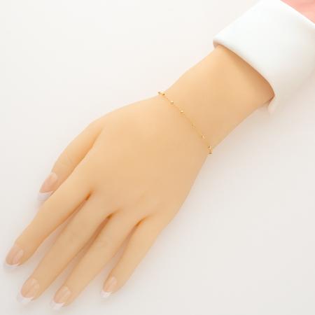 Pozlacený stříbrný náramek růženec - 1 desítek, křížek, Zázračná medailka, délka 18 až 21 cm | Argento.cz