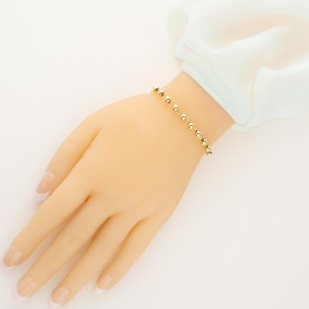 Pozlacený stříbrný náramek růženec - 1 desítek, křížek s Ježíšem, Zázračná medailka, délka 17 až 22 cm | Argento.cz