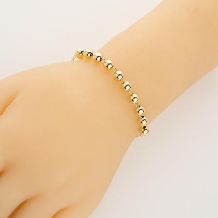 Pozlacený stříbrný náramek růženec - 1 desítek, křížek s Ježíšem, Zázračná medailka, délka 17 až 20 cm | Argento.cz