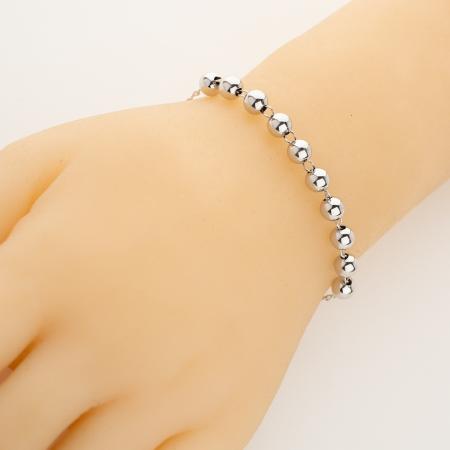 Stříbrný náramek růženec - 1 desítek, křížek s Ježíšem, Zázračná medailka, délka 17 až 23 cm | Argento.cz